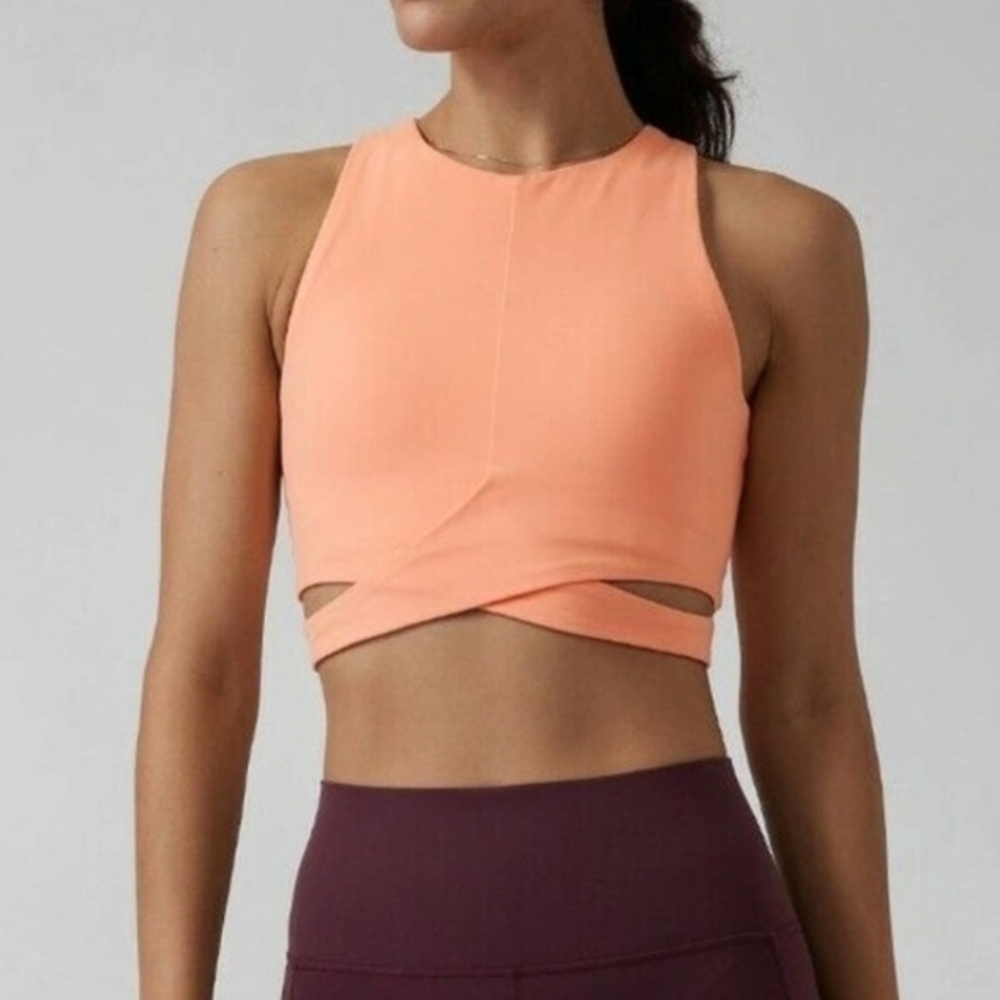 Athleta Conscious Crop Cut Out Orange Peach Women's XS D-DD NWT